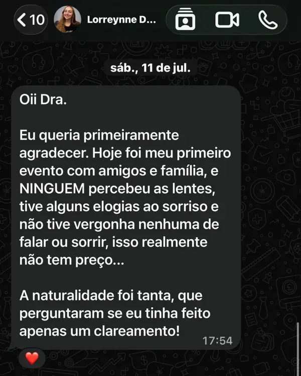 Depoimento real de paciente 1